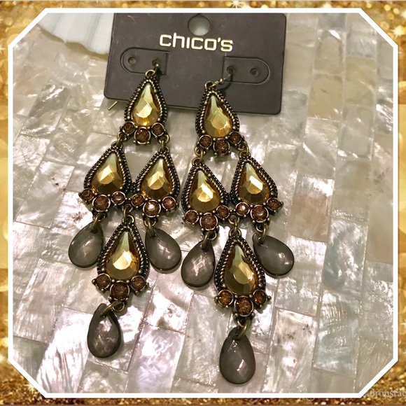 Chico’s Mia Drop Chandelier Earrings - Picture 2 of 5